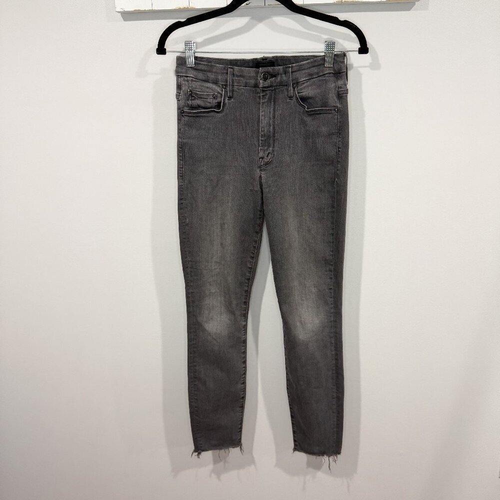 Mother Looker Ankle Fray High Waist Jeans | Size 26 | Huntress Gray | EUC